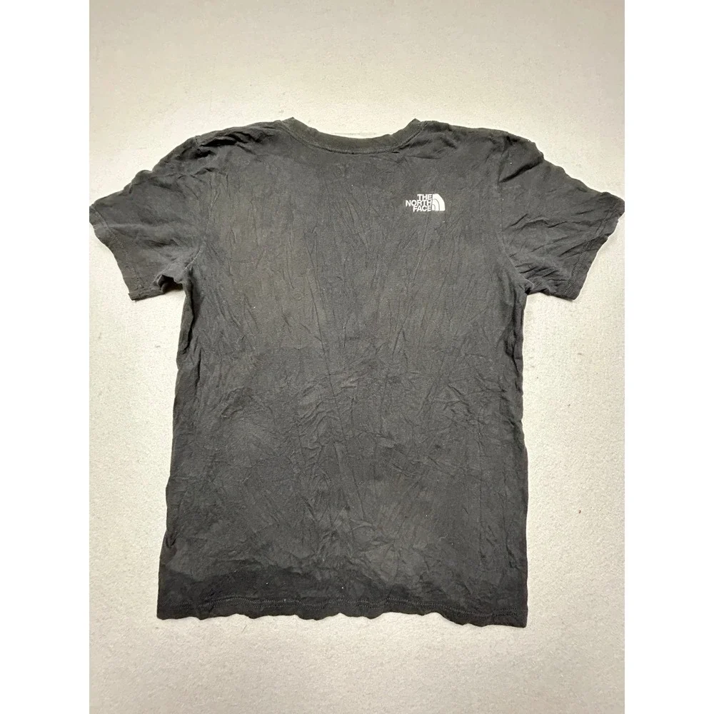 The North Face T-Shirt Cotton Black Red Stripe Medium Mens